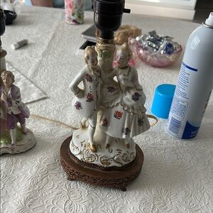 Vintage Porcelain Couple Lamp